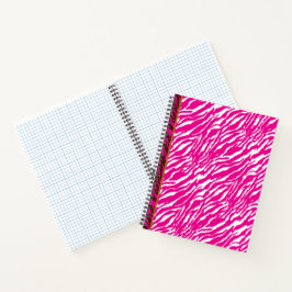 Cuaderno Un intrincado patrón floral en rosa y blanco, arte