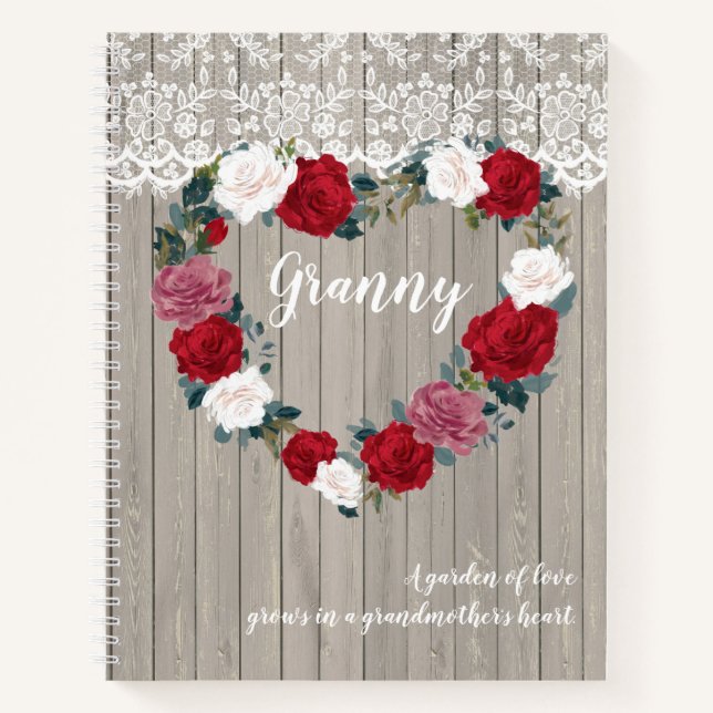 Cuaderno Un jardín de amor personalizado (Anverso)
