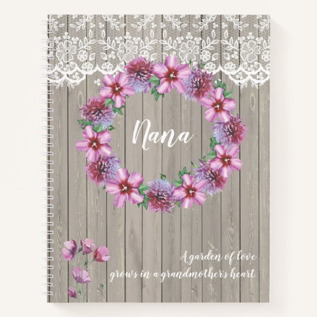 Cuaderno Un jardín de amor personalizado (Anverso)