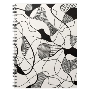 Cuaderno Un lápiz abstracto monocromático y un esbozo de ti