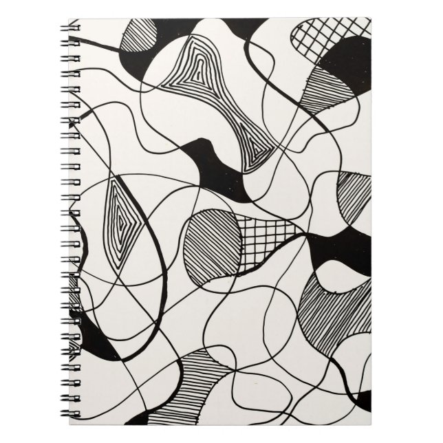 Cuaderno Un lápiz abstracto monocromático y un esbozo de ti (Frente)