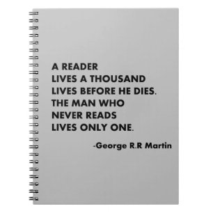Cuaderno Un lector vive mil vidas antes de morir,