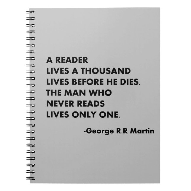 Cuaderno Un lector vive mil vidas antes de morir, (Frente)