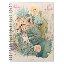 Cuaderno Un leopardo detrás del personalizado de los arbust