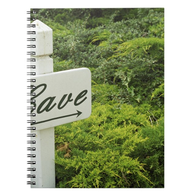 Cuaderno Un letrero que apunta a la bodega (Cueva) en (Frente)