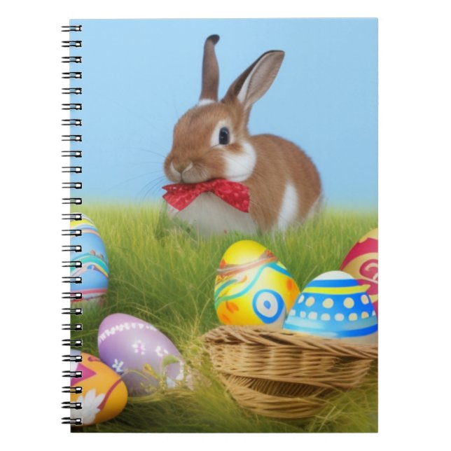 Cuaderno Un lindo conejo de Pascua para un ánimo positivo (Frente)