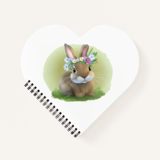 Cuaderno Un lindo conejo de Pascua para un ánimo positivo (Anverso)