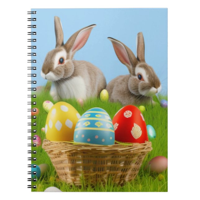 Cuaderno Un lindo conejo de Pascua para un ánimo positivo (Frente)