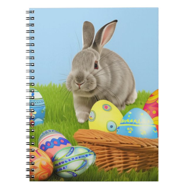 Cuaderno Un lindo conejo de Pascua para un ánimo positivo (Frente)