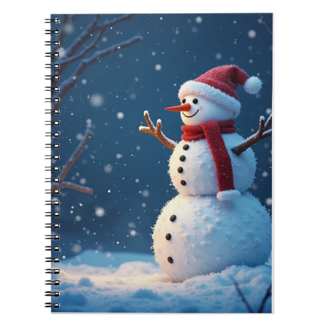 Cuaderno Un lindo muñeco de nieve y Navidades (Frente)