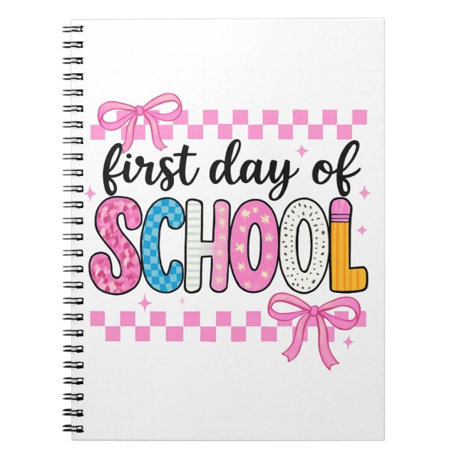 Cuaderno Un lindo primer día de diseño escolar (Frente)