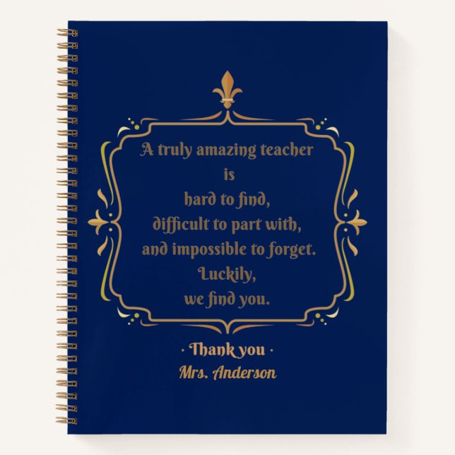 Cuaderno Un maestro verdaderamente asombroso es difícil de  (Anverso)