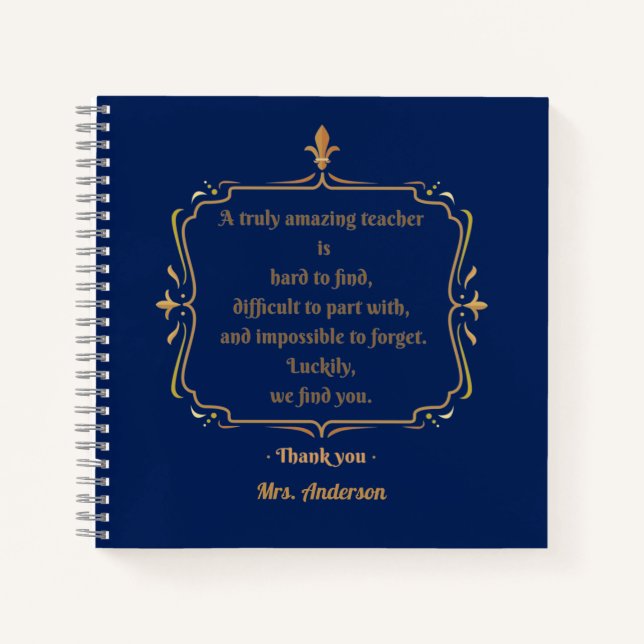 Cuaderno Un maestro verdaderamente asombroso es difícil de  (Anverso)