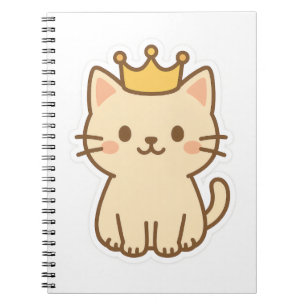 Cuaderno Un majestuoso gato cariñoso con una corona