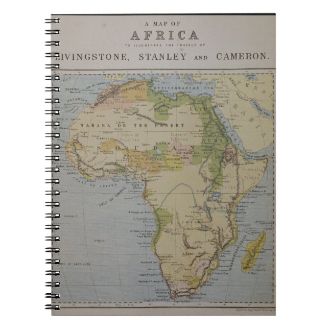 Cuaderno Un mapa de África para ilustrar los viajes de (Frente)
