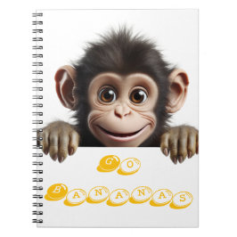Cuaderno un mono pequeño se banana