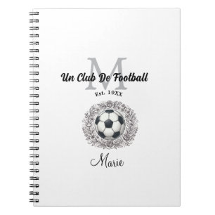 Cuaderno un monograma de un club de fútbol es, año copa mun