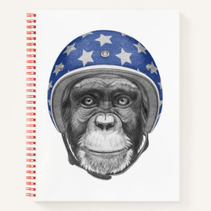 Cuaderno Un motociclista chimpancé