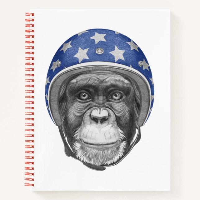 Cuaderno Un motociclista chimpancé
