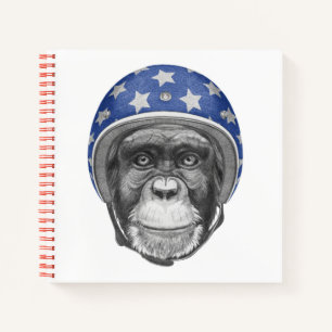 Cuaderno Un motociclista chimpancé