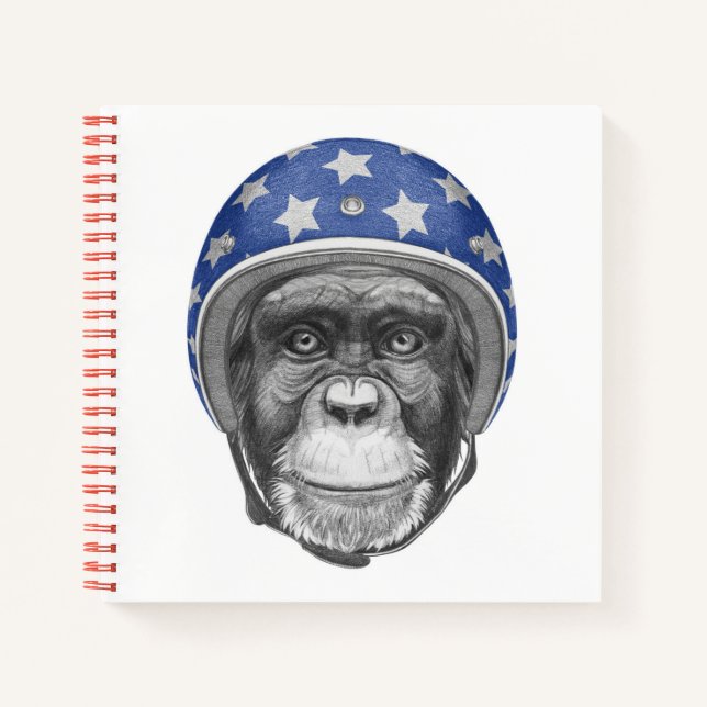 Cuaderno Un motociclista chimpancé (Anverso)
