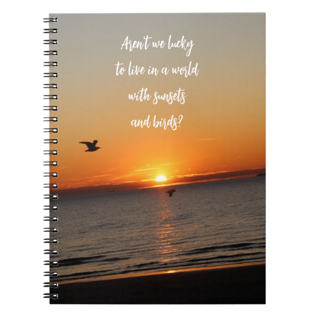 Cuaderno "Un mundo con puestas de sol y pájaros" (Frente)