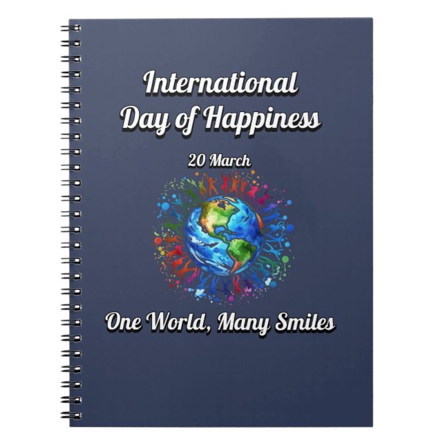 Cuaderno Un Mundo Muchas Sonrisas. Día de la Felicidad. (Frente)