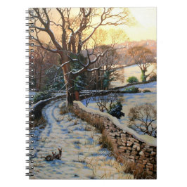 Cuaderno Un paisaje vintage de los Navidades blancos