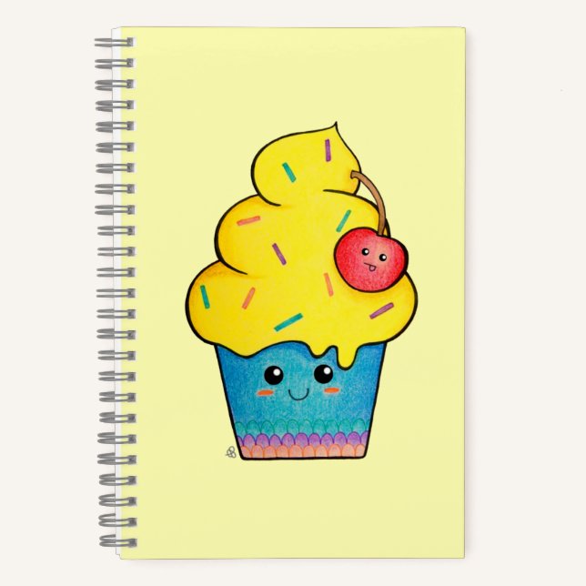 Cuaderno Un pastel, Personalizado Kawaii (Anverso)