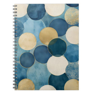 Cuaderno Un patrón de círculos superpuestos en tonos de azu