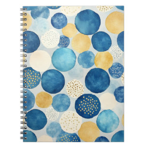 Cuaderno Un patrón de círculos superpuestos en tonos de azu