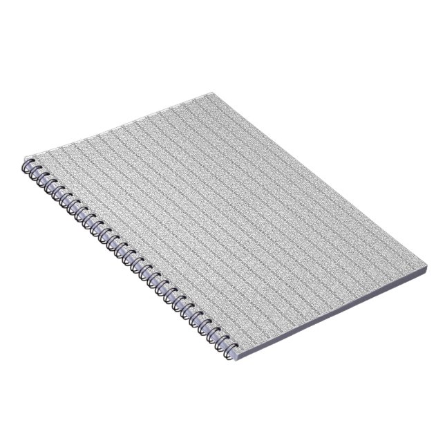 Cuaderno Un patrón geométrico blanco y gris llena la imagen (Lado Derecho)