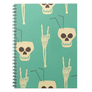 Cuaderno Un patrón impecable de fiesta. Calaveras humanas c