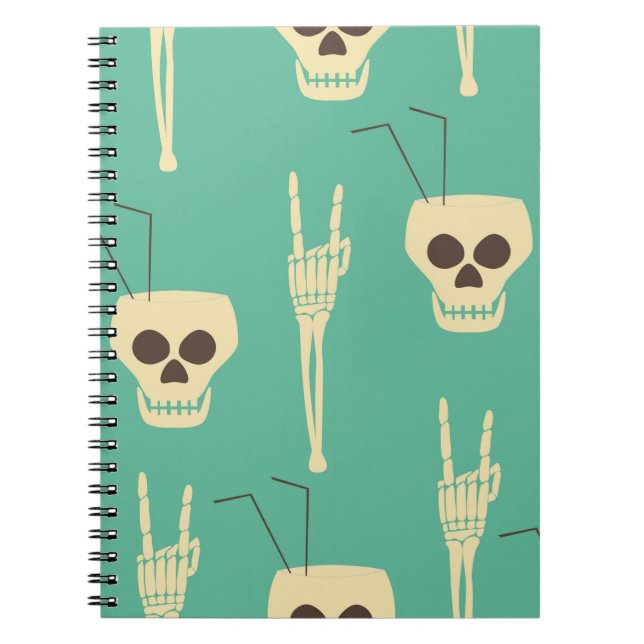 Cuaderno Un patrón impecable de fiesta. Calaveras humanas c (Frente)