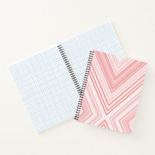 Cuaderno Un patrón simétrico con moti rojos y rosados