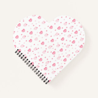 Cuaderno Un patrón suave y romántico con corazones rosa pas