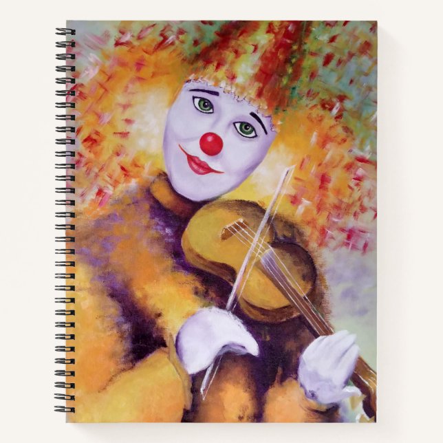 Cuaderno Un payaso dulce tocando el violín (Anverso)