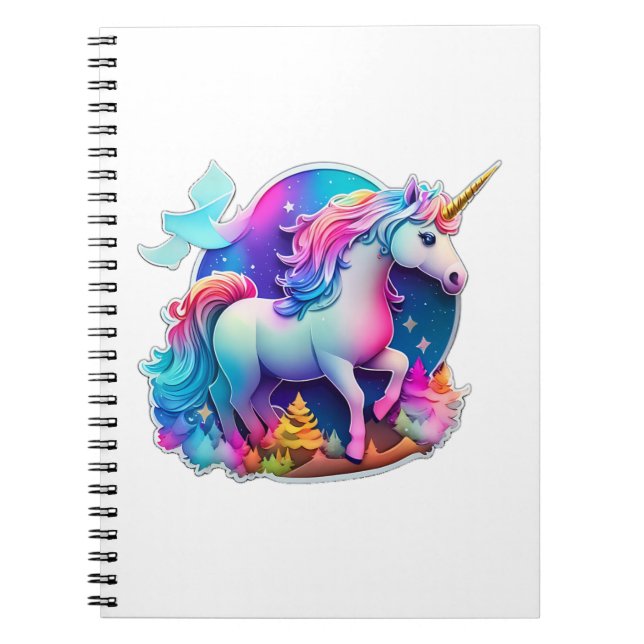 Cuaderno Un Pegatina unicornio encantador (Frente)