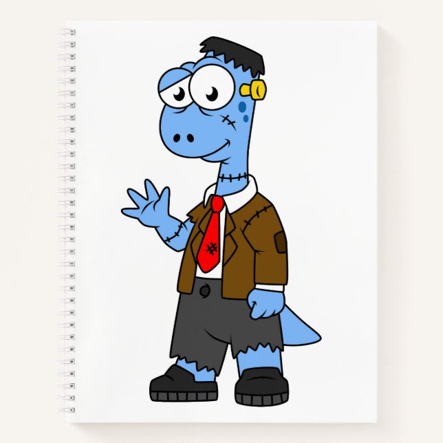 Cuaderno Un Personalizado Brontosaurio Se Vestió Como Frank (Anverso)