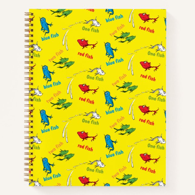 Cuaderno Un pez dos peces patrón amarillo (Anverso)