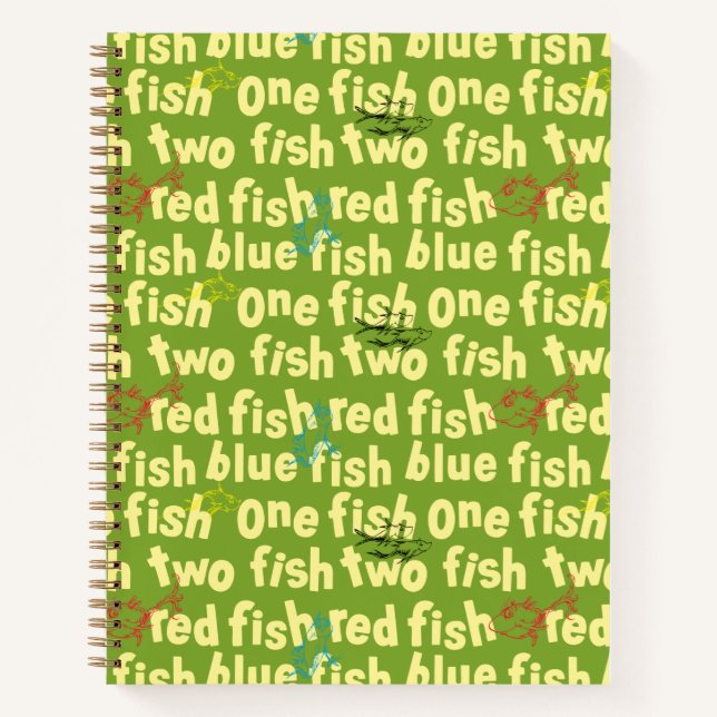 Cuaderno Un pez dos peces patrón de tipografía (Anverso)