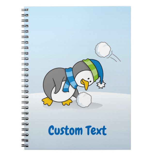 Cuaderno Un pingüino con una bola de nieve (Frente)