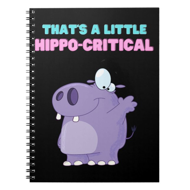 Cuaderno Un poco morado hipopótamo crítico cómico (Frente)