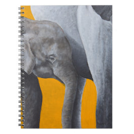 Cuaderno Un portátil elegante con elefante y niño
