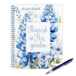 Cuaderno Un portátil personalizado florece en su jardín