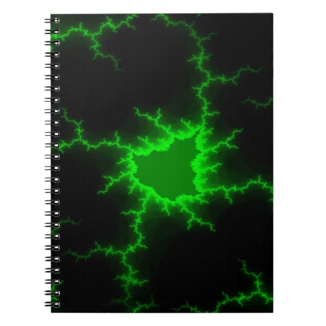 Cuaderno Un rayo verde alienígena golpea en negro picante (Frente)