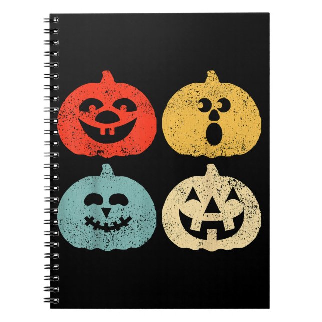 Cuaderno Un regalo retro divertido para la calabaza de Hall (Frente)