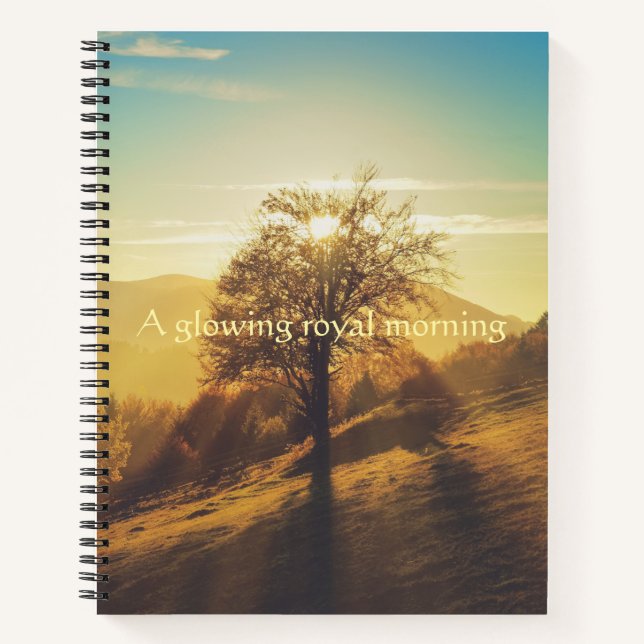 Cuaderno Un resplandeciente amanecer real de la naturaleza  (Anverso)