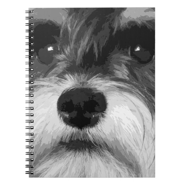 Cuaderno Un Schnauzer miniatura blanco y negro (Frente)