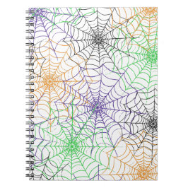 Cuaderno Un simple patrón web de araña de Halloween